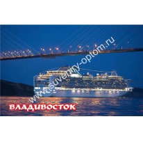 Магнит акриловый «Владивосток. Золотой Мост с «Принцессой»