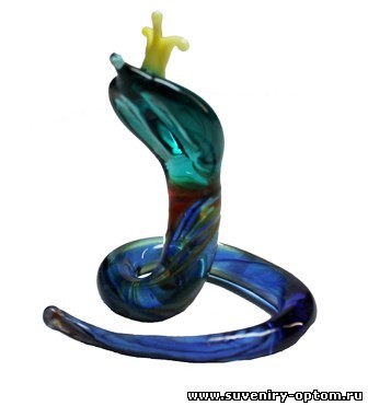 Стеклянная фигурка «Змея11», цвета в ассортименте