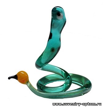 Стеклянная фигурка «Змея14», цвета в ассортименте
