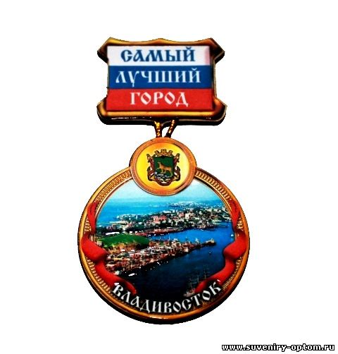 Магнит дерево медаль «Владивосток. Вид сверху»