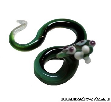Стеклянная фигурка «Змея8», цвета в ассортименте