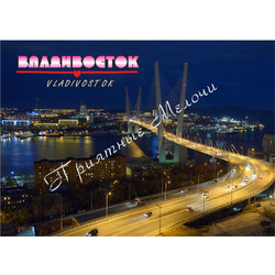 Магнит плоский «Владивосток. Золотой Мост ночной»