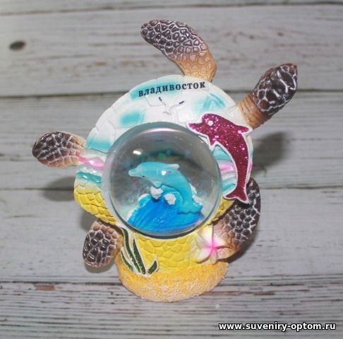 Сувенир полистоун черепаха шар 