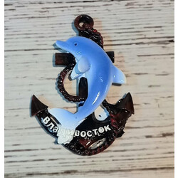 Магнит полистоун дельфин на якоре