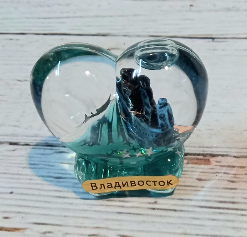 Сердечко гелевое малое с корабликом 