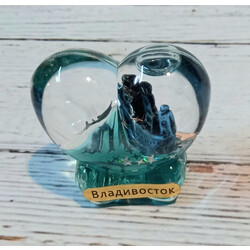 Сердечко гелевое малое с корабликом 
